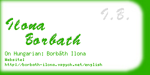 ilona borbath business card
